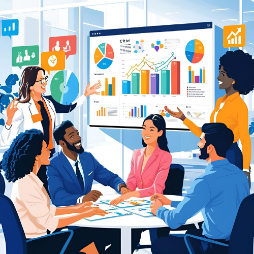 People attending a CRM-focused business conference